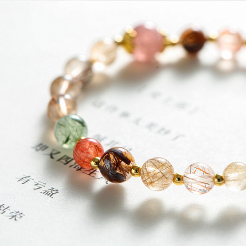 Pulsera Cordón Elástico Cristal Fresa 1