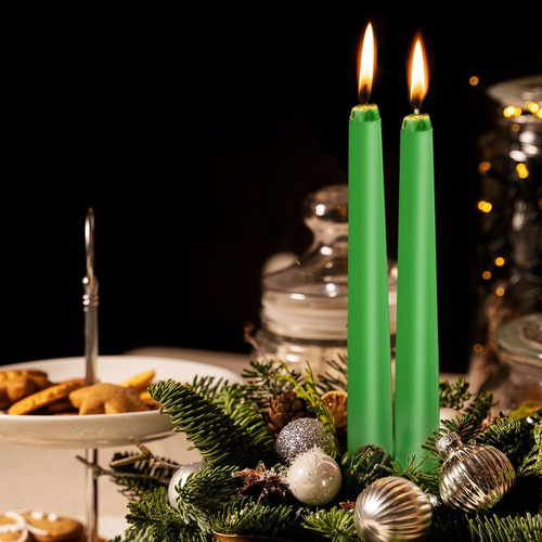 Konni 0.87 × 10 Pulgadas De Velas Cónicas Verdes, Velas Alta