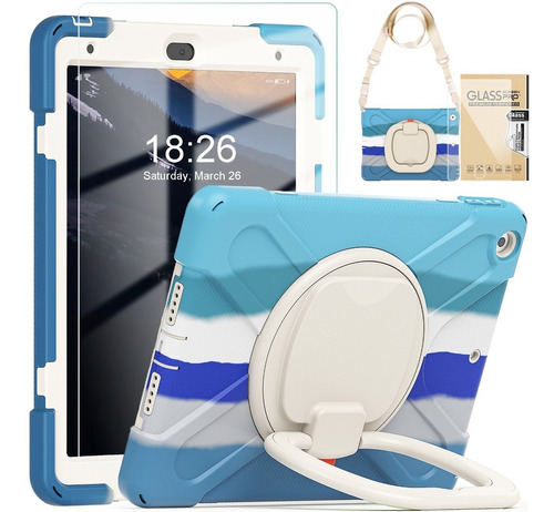 Funda Giratoria + Protector De Pantalla Para iPad 10.2 7/8/9