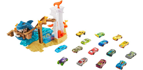 Hot Wheels Color Shifters Sharkport Showdown Playset Con 18