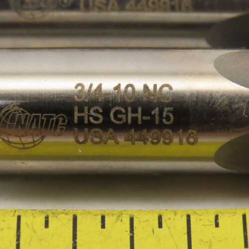 Natc 3/4 -10 Nc Hs Gh-15 Plug Tap 4 Straight Flute Made Aal