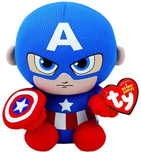 Ty Captain America Plush, Azul / Rojo / Blanco, Regular