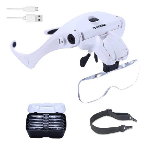 Lupa Led Recargable De Diadema Con Luz Para Joyería