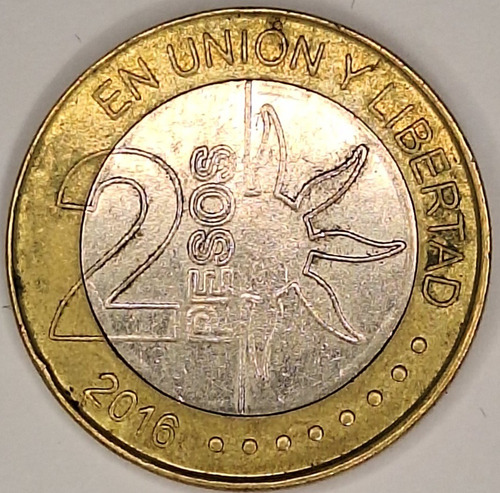 Argentina 2 Pesos 2016 Comemorativa - 200 Anos Independência (Usado)