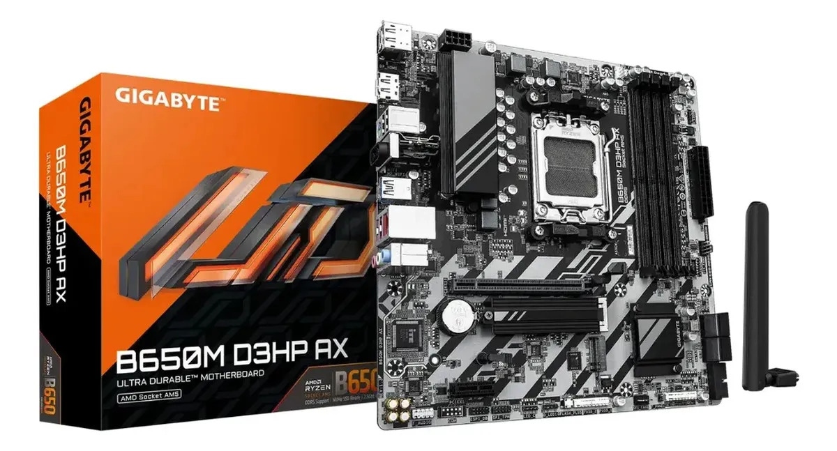 Placa-mãe Gigabyte B650m D3hp Ax Ddr5 Am5 Micro Atx Preto Rev. 1.3