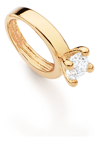 Pingente Mini Anel Solitario Com 1 Zirconia 542945 Cor Dourado