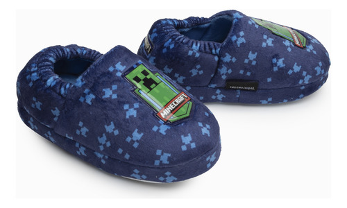 Pantufla Niño Creeper Azul Minecraft