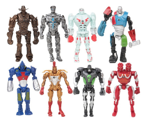 8pcs Real Steel Zeus Atom Midas Noisey Boys Figura Modelo 