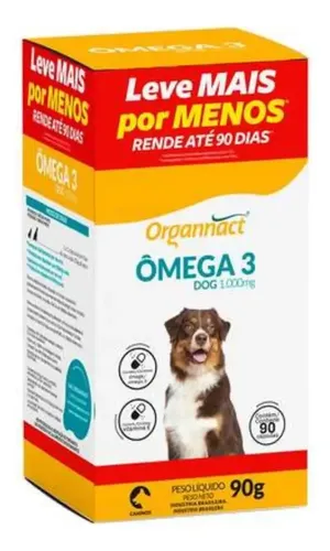 Omega 3 Dog 1000mg C/90 Cápsulas 90g - Organnact