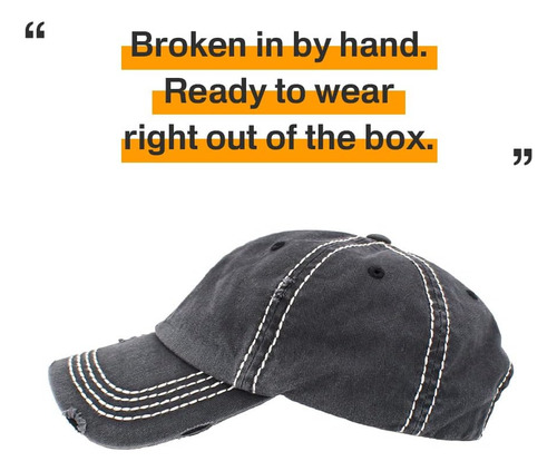 Kbv-basic Blk Gorra De Béisbol Desgastada Lavada A Mano