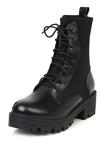 Botines negros de cuero hot sale