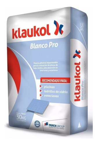 Pegamento Klaukol Blanco Pro 30kg Piscinas Piletas Venecitas