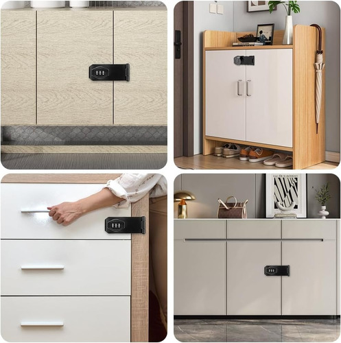 Cerradura De Combinación Sin Llave Bloqueo Puerta Cajon Negro