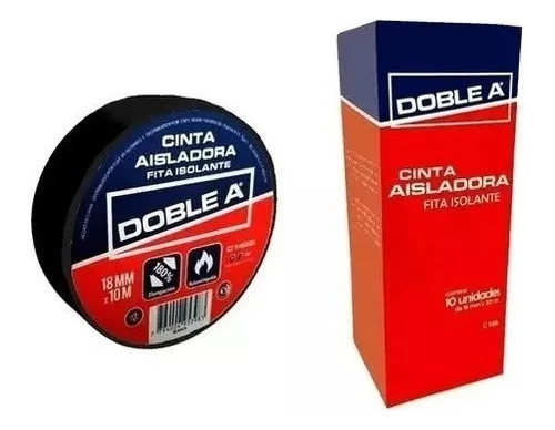 Cinta Aisladora Autoadhesiva Negra Doble A 18mm X 10m