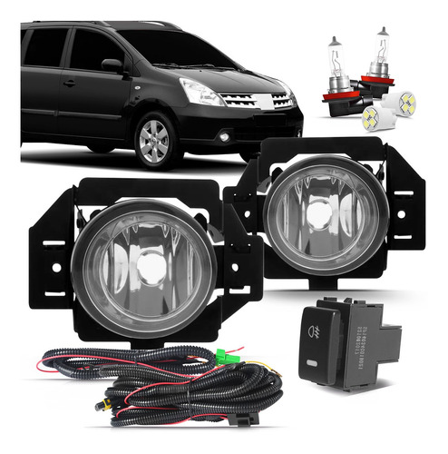 Kit Farol Auxiliar Milha Neblina Livina 2014 Bt Mod Original