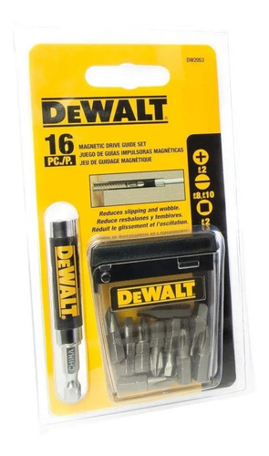 Bits 16 Peças Dewalt Dw 2053 Guia Magnetica  Dw2053