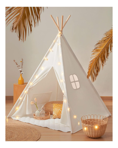 Tinga Tiny Land Teepee Tent For Kids, 100% De Algodón De De