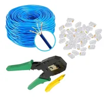 Comprar Kit 50 Metros De Cabo Rede 20 Plug Rj45  Alicate Crimpar Nfe