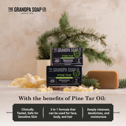 The Grandpa Soap Company Jabón De Alquitrán Para Hombres, 6