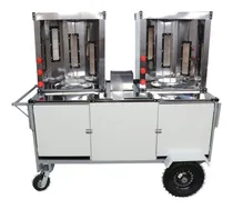 Comprar Carrinho De Churrasco Grego Duplo Toldo E Rodas Pneumáticas