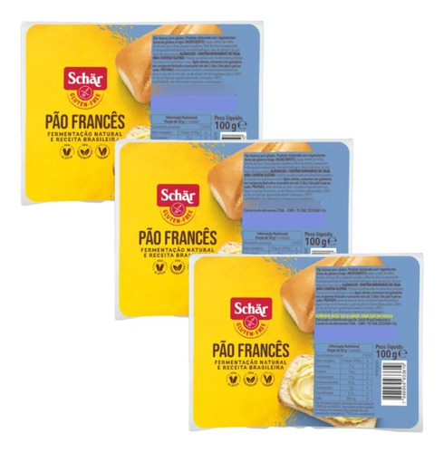 Kit 3 Pacotes De Pão Francês Sem Glúten - Schär