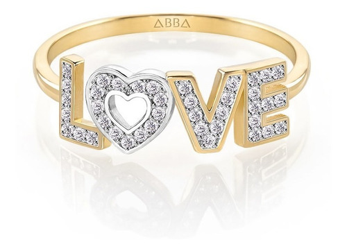 Anillo Love De Oro 14k Abba Joyas