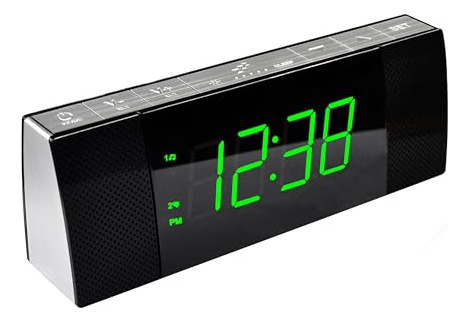 Reloj Despertador Bluetooth Con Fm Y Display Led Verde