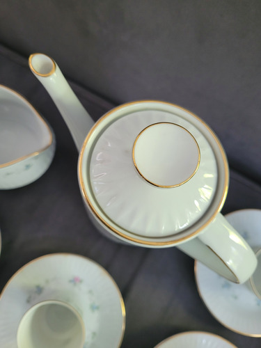 Juego De Café De Porcelana Tsuji Para 10 Personas Blanco Floral (Usado)