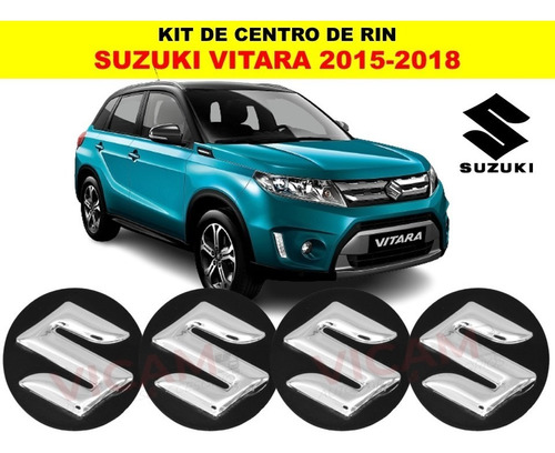 Kit De 4 Centros De Rin Suzuki Vitara 15-18 Negro/crom 54 Mm