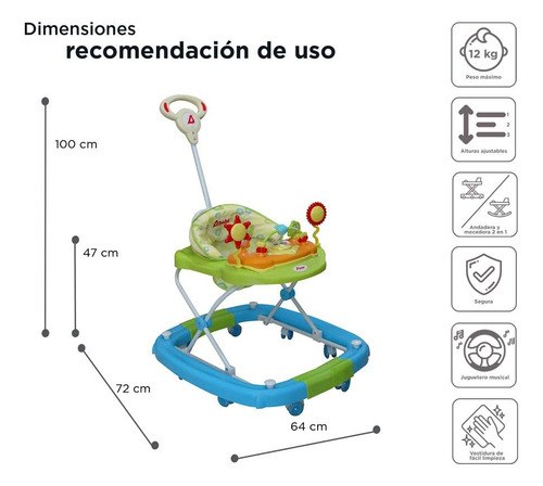 Andaderas Para Bebes Mecedora Con Bastón Lujo Musical