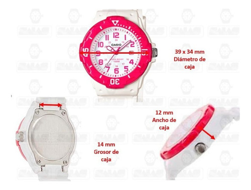 Reloj Casio Quartz Lrw200 Niña Rosa *watchsalas* Full Color de la correa Blanco Color del fondo Blanco lrw-200h-4b