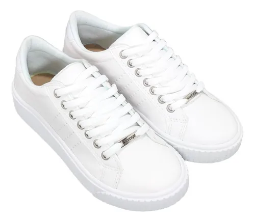 Zapatillas Mujer Savage Moda Urbanas Lr26 Ecocuero Blanca