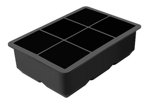 Molde Para Hielo Cubos Grandes 2 - 6 Espacios Color Negro