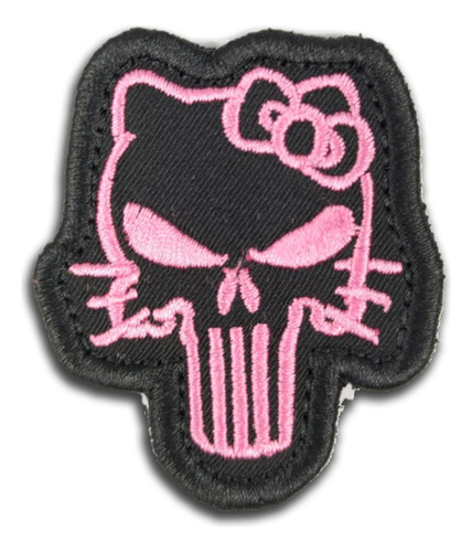 Patch Hello Kitty Punisher Bordado - Ponto Militar