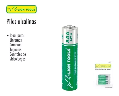 Pilas alcalinas aaa de larga duración (pack de 4)