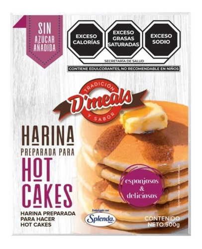 Harina D´meals Para Hot Cakes Sin Azúcar 500g