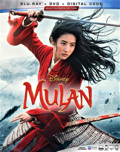 Mulan 2020 Live Disney Pelicula Blu-ray + Dvd