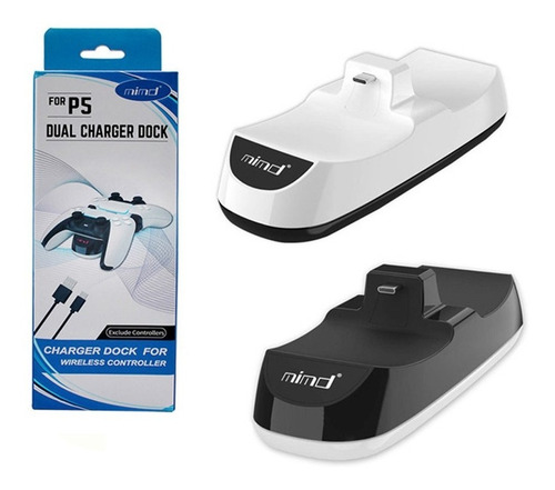 Imagen 3 de 10 de Base Doble Carga Rapida Joystick Ps5 Indicador Caga Led Usb