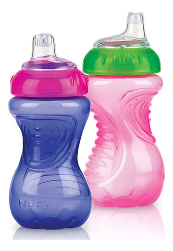 Paquete De 2 Vasos Nuby 6m+ Easy Grip Rosa/morado Vaso