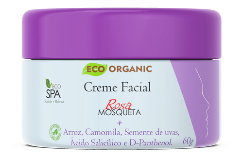 Creme Facial De Noite - Rosa Mosqueta Arroz - Eco Spa 60g Tipo de pele hidratante facial 60g