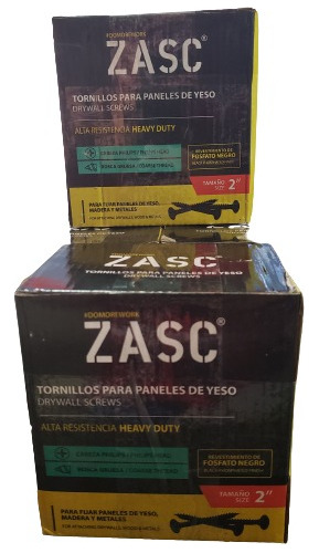 Tornillos Drywall 6 X 2 Marca Zasc 500 Unidades