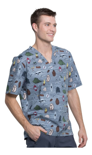 Top D Uniforme Clinico Hombre Cherokee Print 675 Medico Tens