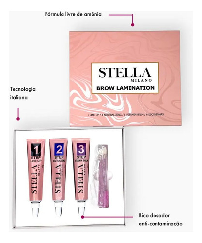 Kit Stella Milano Brow Lamination 15g - Cílios/sobrancelhas