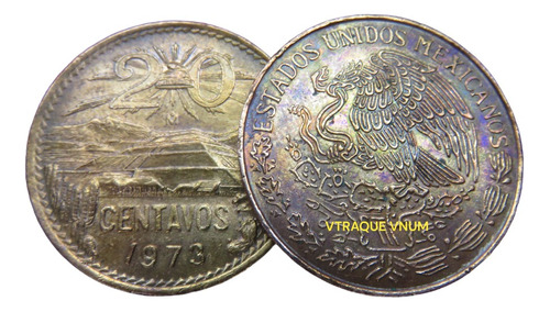 Moneda 20 Centavos Pirámide De Teotihuacan 1973 Mula