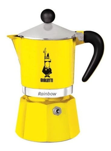 Cafetera Bialetti Rainbow 1 Cup manual amarilla italiana