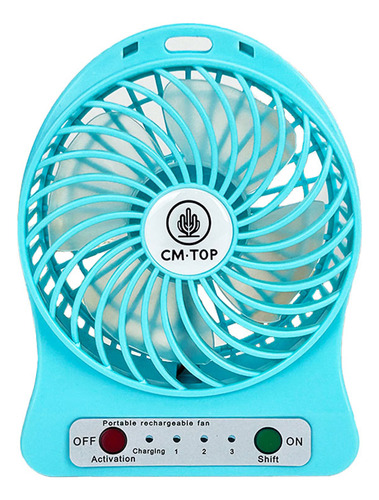 Ventilador De Escritorio Portátil Recargable Con Luz Led