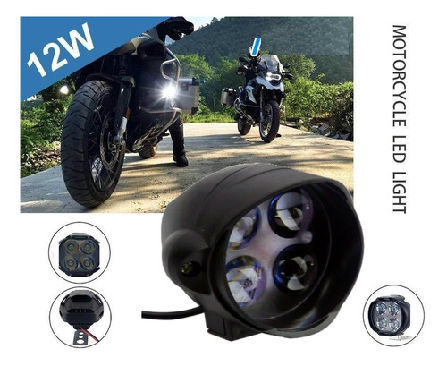 Neblinero 4 Led Con Lupa Moto Cuadrimoto 12v