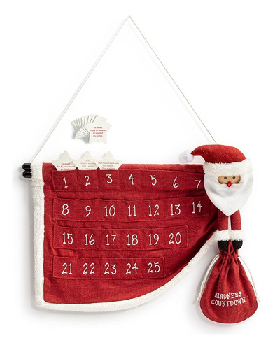 Calendario De Adviento Colgante De Navidad De Papa Noel Rojo