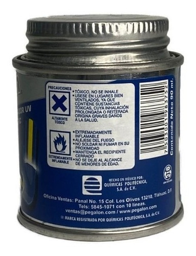 Imagen 3 de 3 de Pegalon Con Indicador Uv Para Cpvc Caja Con 8 Botes De 90 Ml