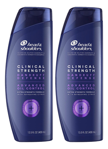 Head And Shoulders Clinical Shampoo Control Grasa 400ml X 2